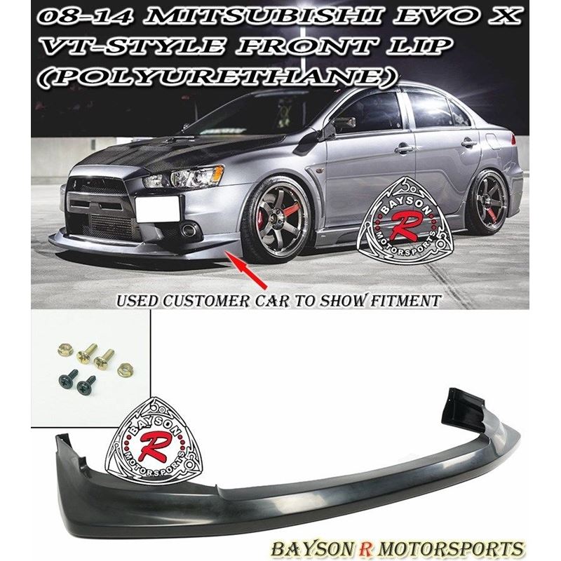 VT STYLE FRONT LIP FOR 2008-2015 MITSUBISHI EVOLUTION 10