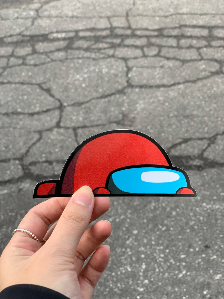 Red SUS Among Us Peeker Sticker
