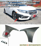 BaysonR A Style Front Splitters - Honda Civic 2Dr / 4Dr