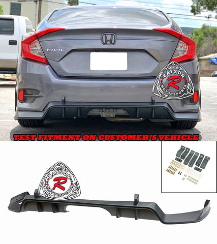 BaysonR TR Style Rear Lip - 2016-2020 Honda Civic 4 Dr LX, EX, SPORT ONLY (Won't fit SI)