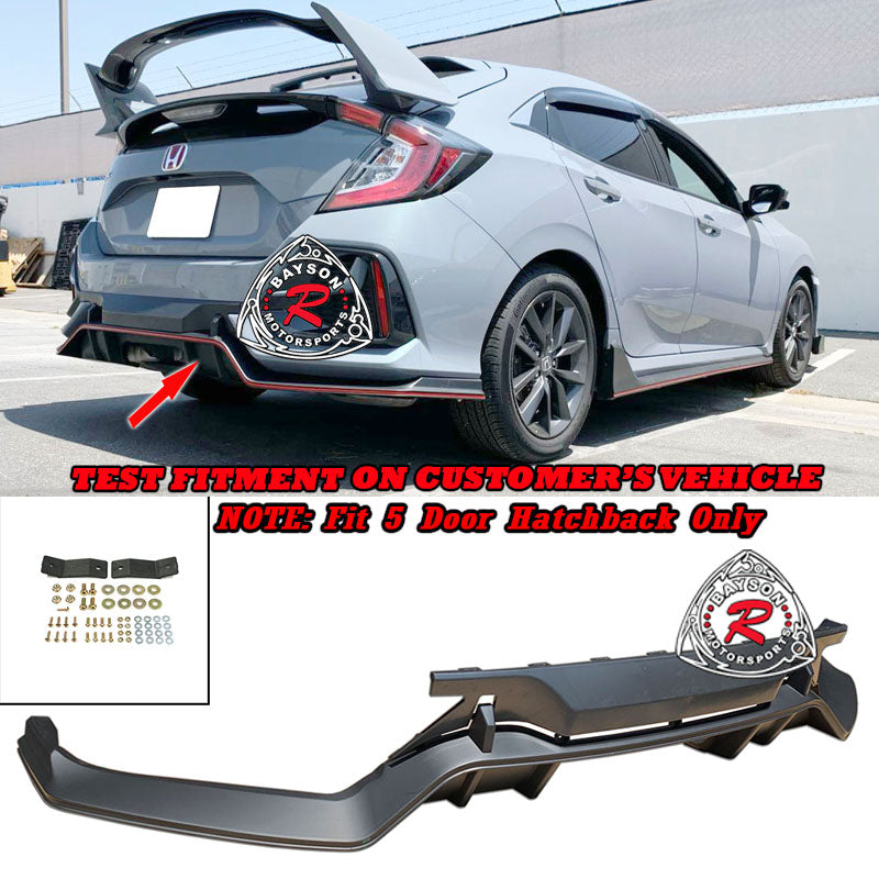 BaysonR TR Style Rear Lip Diffuser - 2017-2021 Honda Civic 5Dr