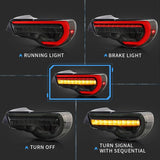 VLAND Full LED Tail Lights for Toyota 86 GT86 2012-2020/ Subaru BRZ 2013-2020/ Scion FR-S 2013-2020 w/ Sequential Turn Signals