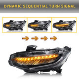 VLAND Full LED Headlights for Honda Civic 2016-2021 w/Sequential indicators