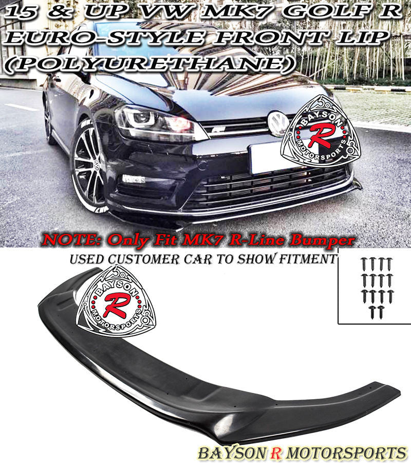 15-17 Volkswagen Golf R MK7 Euro-Style Front Bumper Lip (Polyurethane) [ Golf R ONLY ]