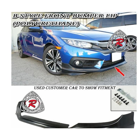 16-18 HONDA CIVIC 2/4-DOOR B-STYLE FRONT LIP (POLYURETHANE)