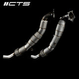 CTS TURBO AUDI C7/C7.5 S6/S7/RS7 4.0T CAST DOWNPIPE SET WITH HIGH FLOW CATS