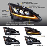 VLAND LED Projector Headlights for Lexus IS250 IS350 2006-2012 IS200d IS F 2008-2014