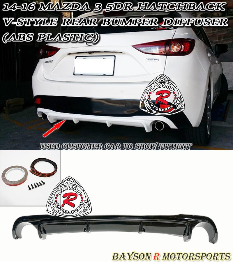 V STYLE REAR DIFFUSER FOR 2014-2016 MAZDA 3 5DR