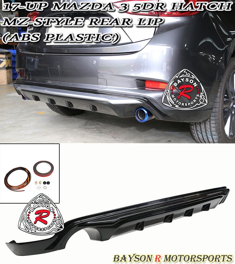 17-18 MAZDA 3 5DR HATCH MZ STYLE REAR LIP (ABS PLASTIC)