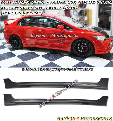 MU STYLE SIDE SKIRTS FOR 2006-2011 HONDA CIVIC 4DR