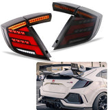 VLAND Full LED Tail Lights Smoked for Honda Civic Hatchback and Type R 2017-UP
