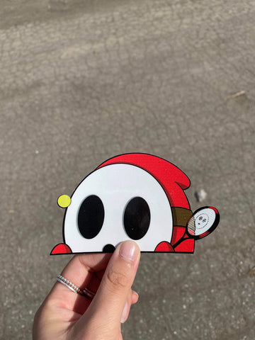 Shy Guy Tennis Peeker Sticker