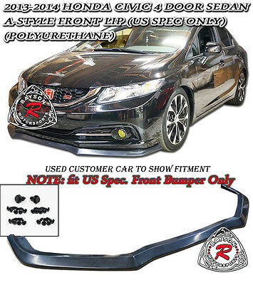 13-15 HONDA CIVIC 4DR SEDAN A STYLE FRONT LIP (POLYURETHANE)